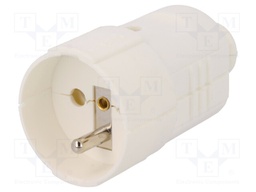 Connector: AC supply; socket; Layout: 2P+PE; white; 230VAC; 16A
