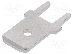 Terminal: flat; 6.3mm; 0.8mm; male; THT; brass; tinned; straight