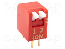 Switch: DIP-SWITCH; Poles number: 2; OFF-ON; 0.1A/50VDC; Pos: 2