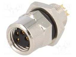 Connector: M8; female; PIN: 4; for panel mounting,rear side nut