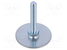 Foot of pin; Base dia: 60mm; M10; steel; Plunger length: 60mm