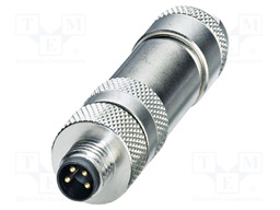 Connector: M8; PIN: 4; 4A; 30V; IP67; straight; shielded; plug
