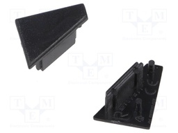 Cap for LED profiles; black; ABS; with the inscription TOPMET