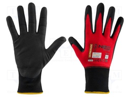 Protective gloves; Size: 10; black-red; nitryl,nylon,spandex