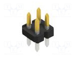 Connector: pin strips; pin header; male; PIN: 4; 2.54mm; THT; 2x2