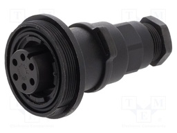 Connector: circular; plug; female; PIN: 6; 5A; 277V; IP68,IP69K