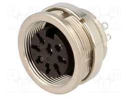 Connector: M16; female; for panel mounting,rear side nut; socket