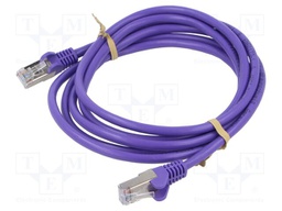 Patch cord; SF/UTP; 5e; stranded; CCA; PVC; violet; 2m; 26AWG