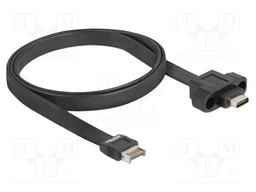 Cable; USB C plug,USB Type-E Key A plug; 0.75m; black; 30AWG