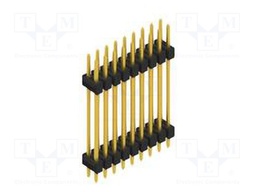 Connector: pin strips; pin header; male; PIN: 18; 2.54mm; THT; 2x9