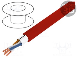 Wire; YnTKSYekw; 1x2x1mm2; Al foil; 150V; Cu; solid; red