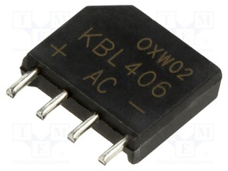 Bridge rectifier: single-phase; Urmax: 600V; If: 4A; Ifsm: 200A