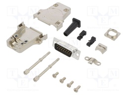 D-Sub; PIN: 15; male; shielded,with strain relief; straight