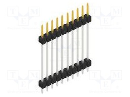 Connector: pin strips; pin header; male; PIN: 10; 2.54mm; THT; 1x10