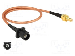Cable; 300mm; Fakra A male,SMB male; transparent; Øcable: 2.6mm