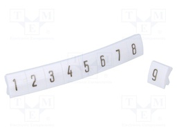 Markers for rail connectors; Label symbol: 1-10; push-in; 5mm