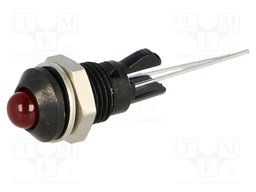 Indicator: LED; prominent; Cutout: Ø8mm; for PCB; brass; ØLED: 5mm