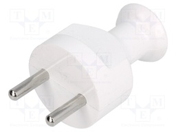 Connector: AC supply; plug; Layout: 2P; Type: round; white; 230VAC