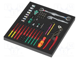 Tools set: general purpose; in a foam tray; tool trolley; 45pcs.