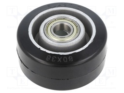 Transport wheel; Ø: 80mm; W: 38mm; 150kg; Mat: elastic rubber
