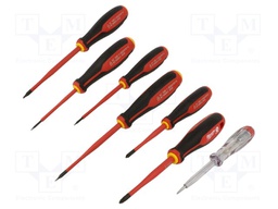 Kit: screwdrivers; insulated; Phillips,slot; Kit: voltage tester
