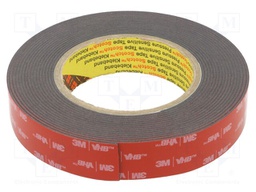 Tape: fixing; W: 25mm; L: 5.5m; Thk: 1.6mm; acrylic; black