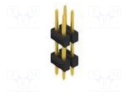 Connector: pin strips; pin header; male; PIN: 4; 2.54mm; THT; 2x2