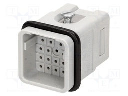 Connector: rectangular; male; Han Q; PIN: 21; size 3A; w/o contacts