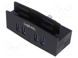Hub USB; USB 3.0; black; Number of ports: 4; Mounting: to monitor
