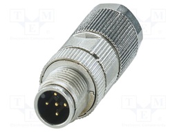 Connector: M12; plug; PIN: 5; 48V; straight; IP65; crimped; A code; 4A