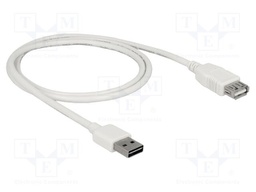 Cable; USB 2.0; USB A socket,USB A plug double sided; 1m; white