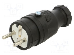 Connector: AC supply; male; plug; 2P+PE; 250VAC; 16A; Marker: black