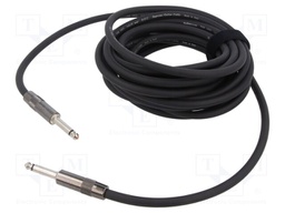Cable; Jack 6,3mm 2pin plug,both sides; 6m; black; 0.55mm2