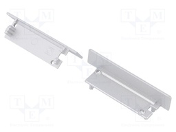 Cap for LED profiles; silver; ABS; Application: FLAT8