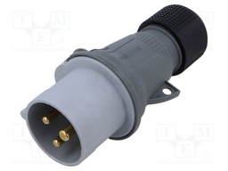 Connector: AC supply 3-phase; plug; male; straight; for cable