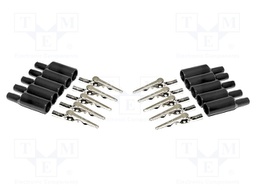Crocodile clip; 10A; Grip capac: max.8mm; Overall len: 51mm; black
