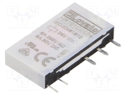 Relay: electromagnetic; SPDT; Ucoil: 24VDC; 6A/250VAC; 6A/30VDC; 6A