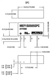 Converter: DC/DC; 1W; Uin: 3.135÷3.465V; Uout: 5VDC; Iout: 200mA; SIP