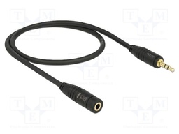 Cable; Jack 3.5mm 3pin socket,Jack 3.5mm 3pin plug; 0.5m; black