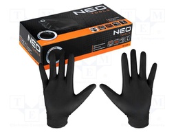 Protective gloves; Size: L; black; nitryl; 100pcs.
