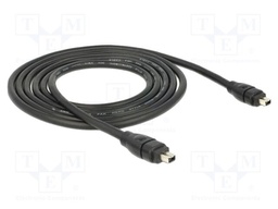 Cable; FireWire 4pin plug,both sides; 2m; black; Øcable: 5.5mm