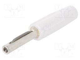 Plug; 4mm banana; 10A; 60VDC; white; 10mΩ; 1.5mm2; Contacts: brass