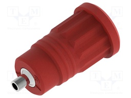 Connector: 4mm banana; socket; 25A; red; nickel plated; insulated