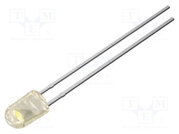 LED; white warm; oval; 3.9x3.2mm; 4200mcd; Front: convex; 2.9VDC