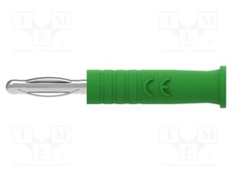 Connector: 4mm banana; plug; 10A; 30VAC; 60VDC; green; 18.1mm