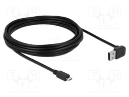 Cable; USB 2.0; gold-plated; 5m; black; 22AWG,26AWG; 480Mbps