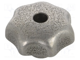 Knob; through hole without thread; Dia: 80mm; cast iron; DIN: 6336