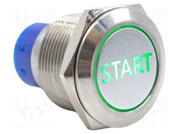 Switch: vandal resistant; SPDT; 3A/250VAC; IP67; ON-(ON); green