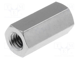 Screwed spacer sleeve; Int.thread: M4; 15mm; hexagonal; brass