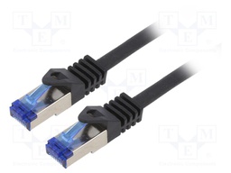 Patch cord; S/FTP; 6a; stranded; Cu; LSZH; black; 2m; 26AWG; -20÷75°C